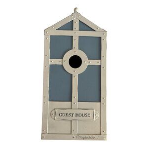 Hallmark Marjolein Bastin Guest House Metal Birdhouse Blue White Vintage Decor